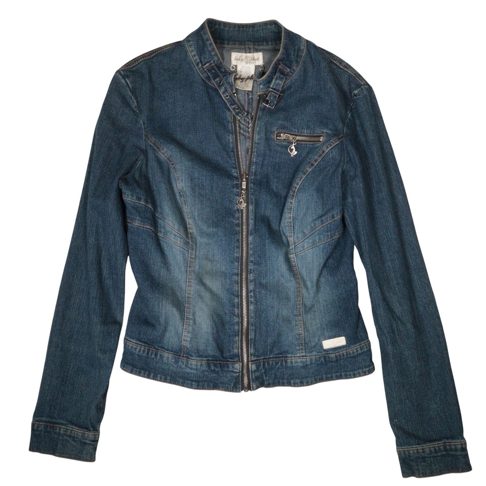 Vintage Baby‎ Phat Denim Jacket Grunge Y2K Stretch Blue Cotton Women M